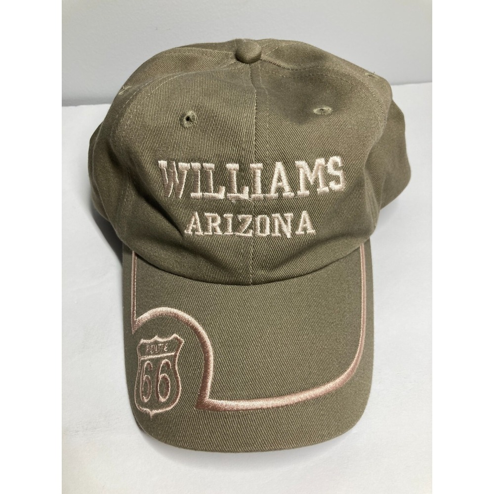Williams Arizona Cap Hat Adult Adjustable‎ Olive Green Route 66 Travel Vacation